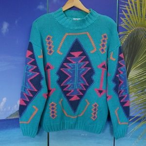 Vintage Nuovo Aztec Tribal print sweater